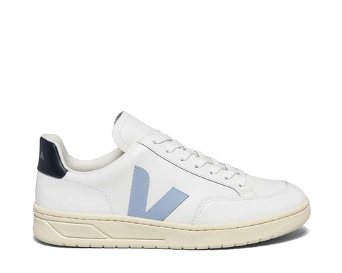 Veja V-12 Leather Extra White / Steel - Nautico XD0203302A
