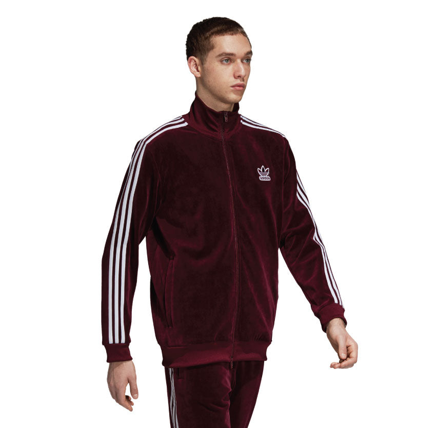 Adidas BB Velour Track Jacket Maroon DH5789