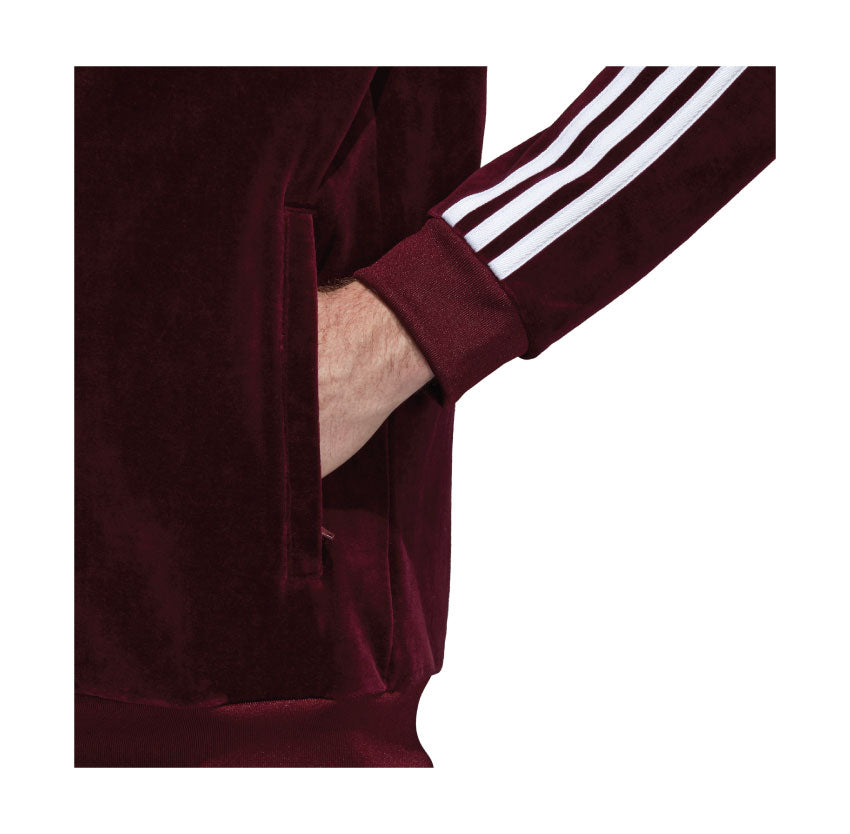 Adidas BB Velour Track Jacket Maroon DH5789