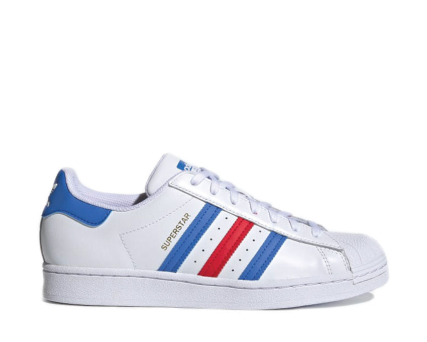 Adidas superstar clearance blue white red