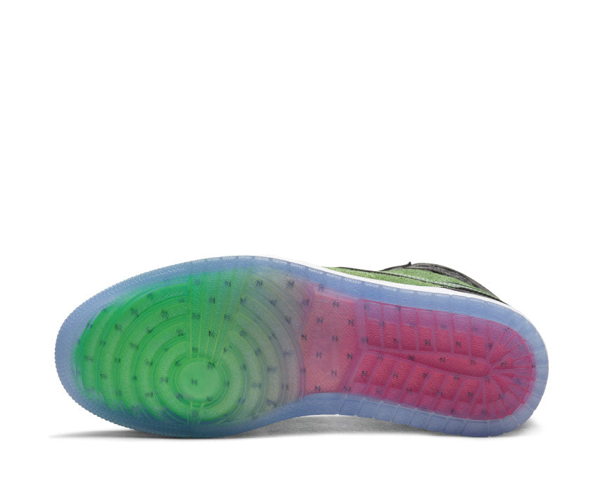 Air Jordan 1 Hi Zoom Air Black / Black - Tomatillo - Rage Green CK6637-002