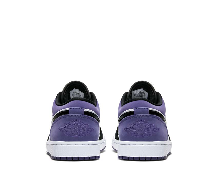 Air Jordan 1 Low White / Black - Court Purple 553558-125