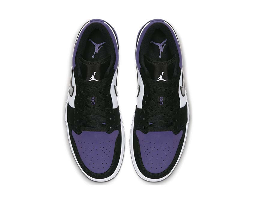 Air Jordan 1 Low White / Black - Court Purple 553558-125