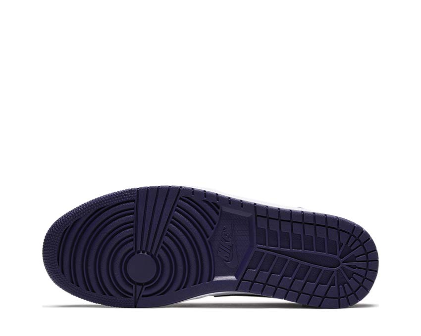 Air Jordan 1 Low White / Black - Court Purple 553558-125