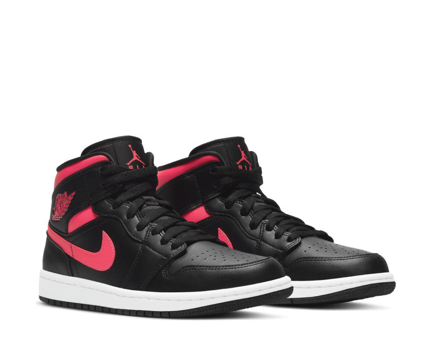 Air Jordan 1 Mid Black / Siren Red - White BQ6472-004
