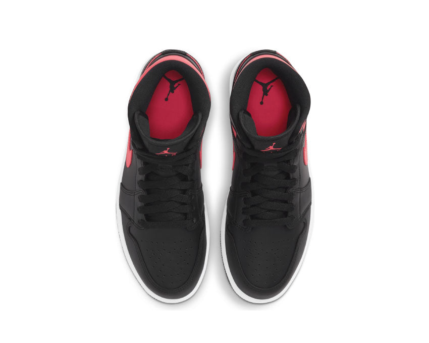 Air Jordan 1 Mid Black / Siren Red - White BQ6472-004