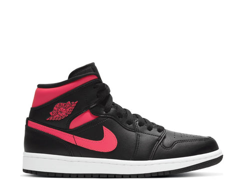 Air Jordan 1 Mid Black / Siren Red - White BQ6472-004