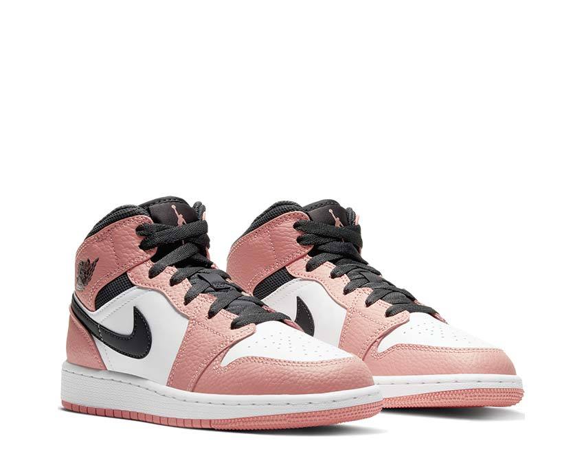 Air Jordan 1 Mid Pink Quartz / DK Smoke Grey - White 555112-603