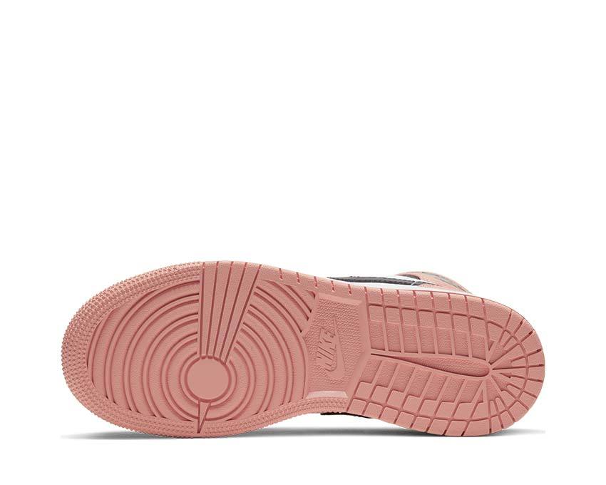 Air Jordan 1 Mid Pink Quartz / DK Smoke Grey - White 555112-603