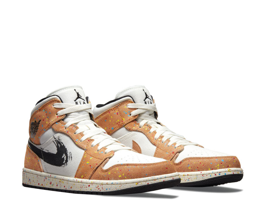Air Jordan 1 Mid SE Sail / Cider - Chile Red - Black DA8005-100