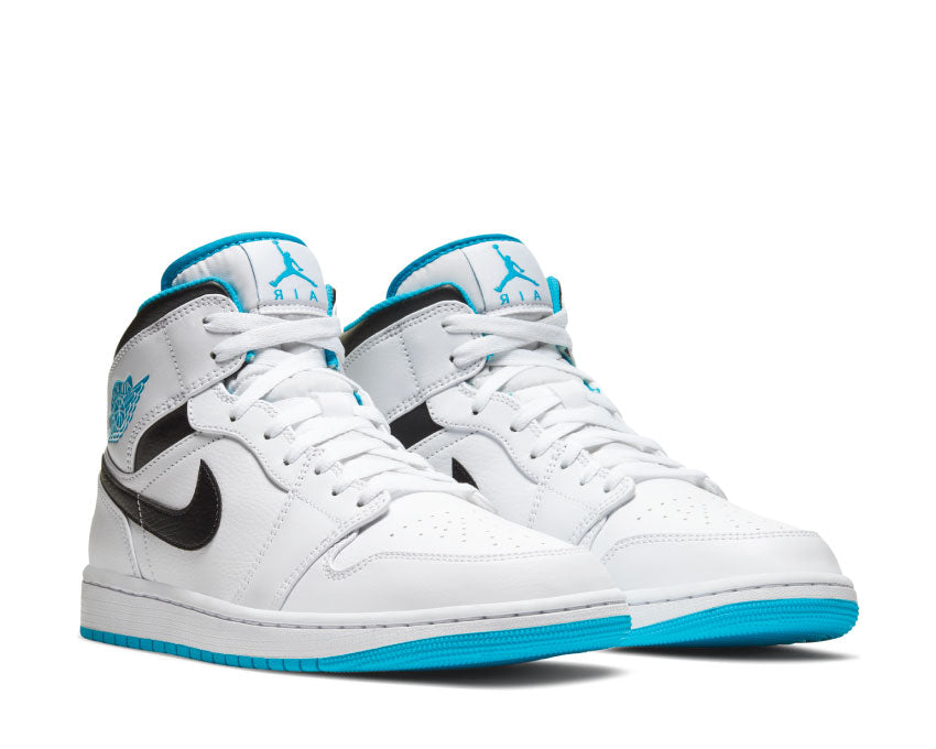 Air Jordan 1 Mid White / Laser Blue - Black 554724-141
