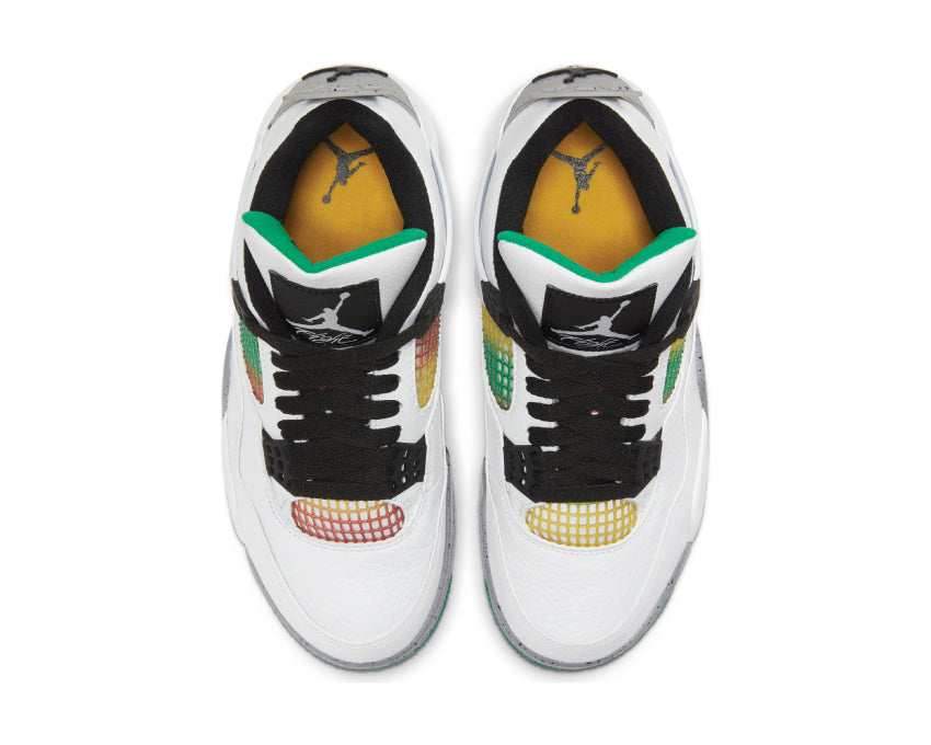 Air Jordan 4 Retro White / Black - University Red - Lucid Green AQ9129-100