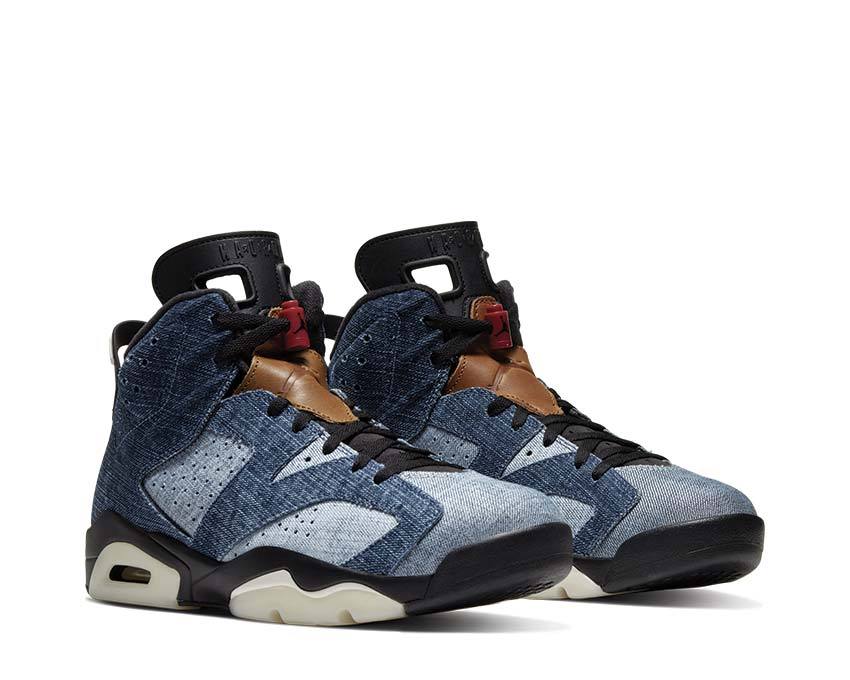 Air Jordan 6 Washed Denim / Black - Sail - Varsity Red CT5350-401