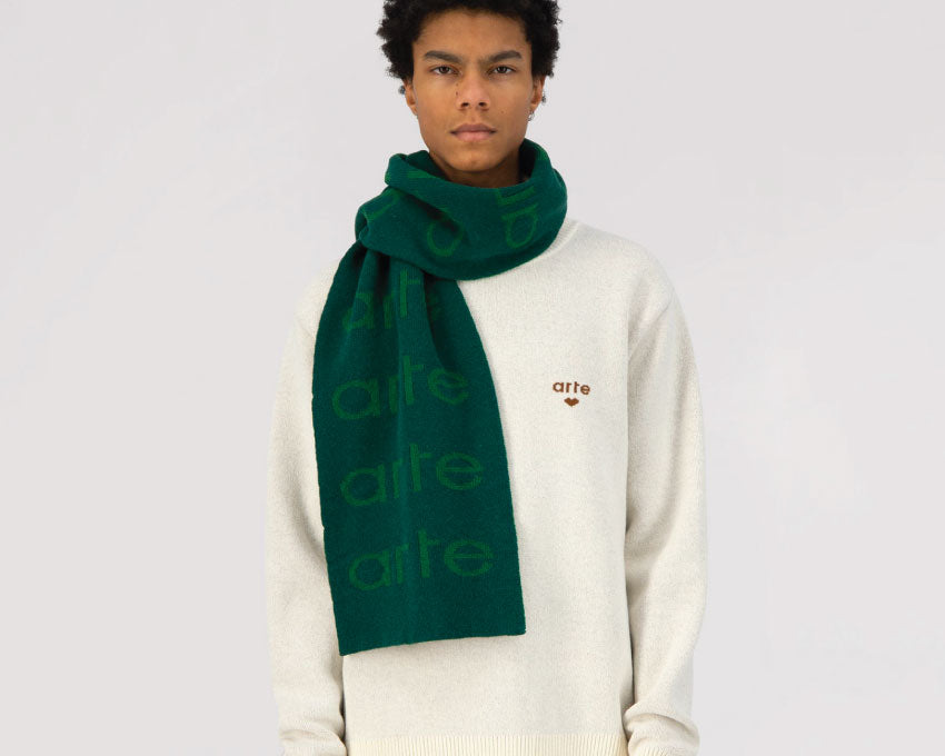 Arte Alex Allover Scarf Green / Dark Green AW21-115AC