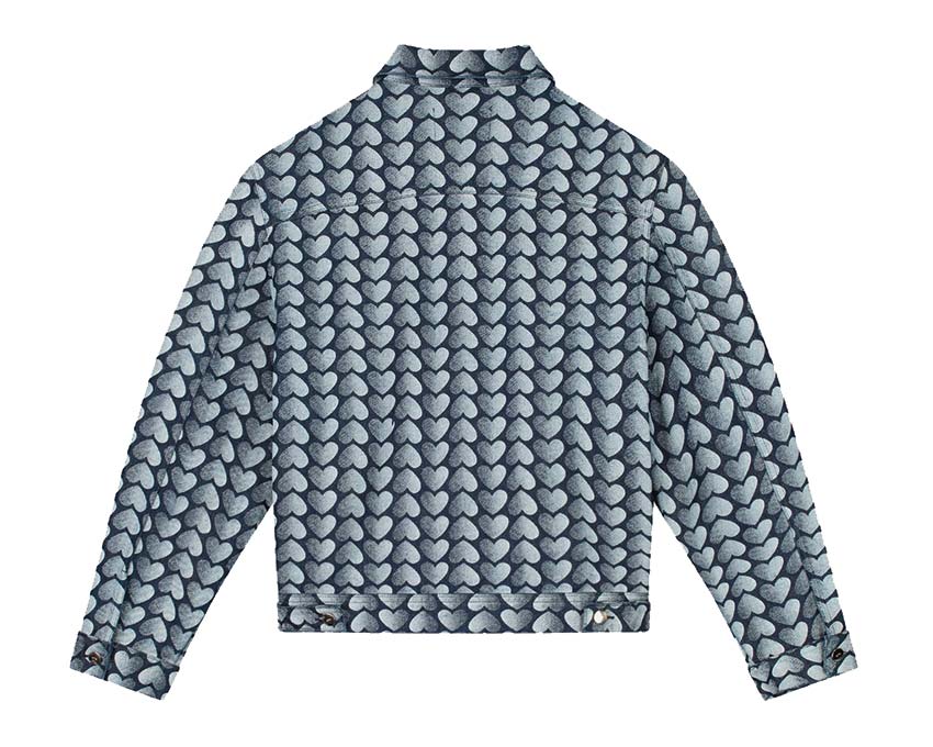 Arte Jean Allover Heart Jacket Washed Denim AW22-065J