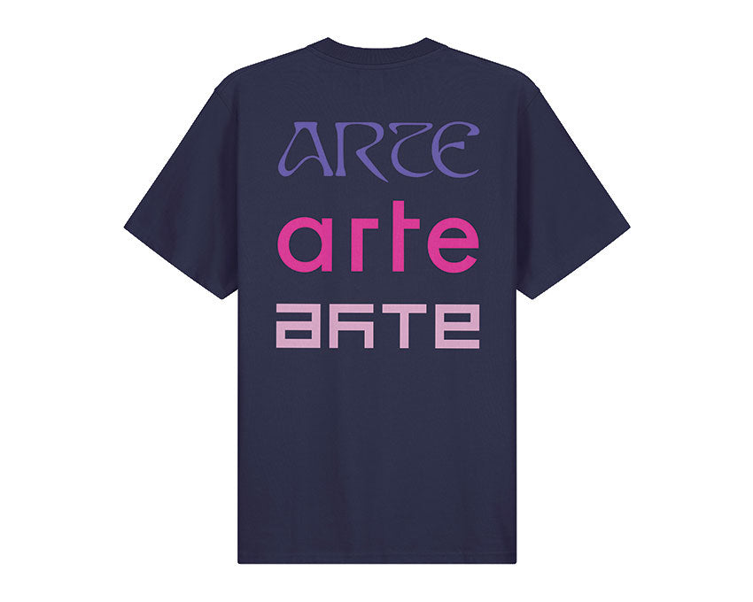 Arte Tissot Back Multi Logo Tee Navy AW21-073T2