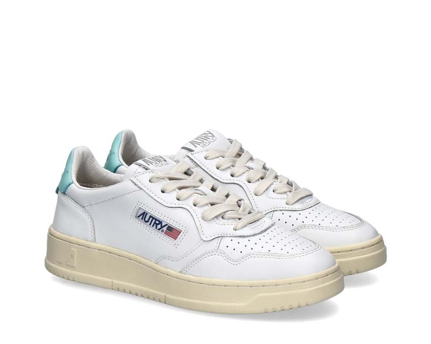 Autry Medalist Low Leat / White / Turquoise AULWLL49