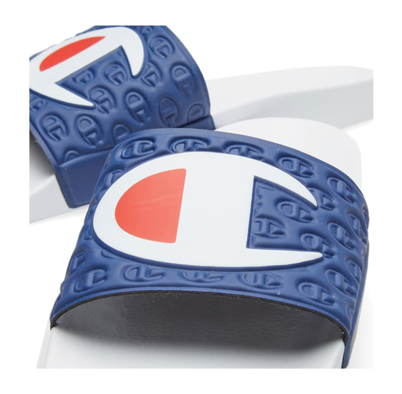 Champion Logo Slide White Navy S20690 S18 BS036