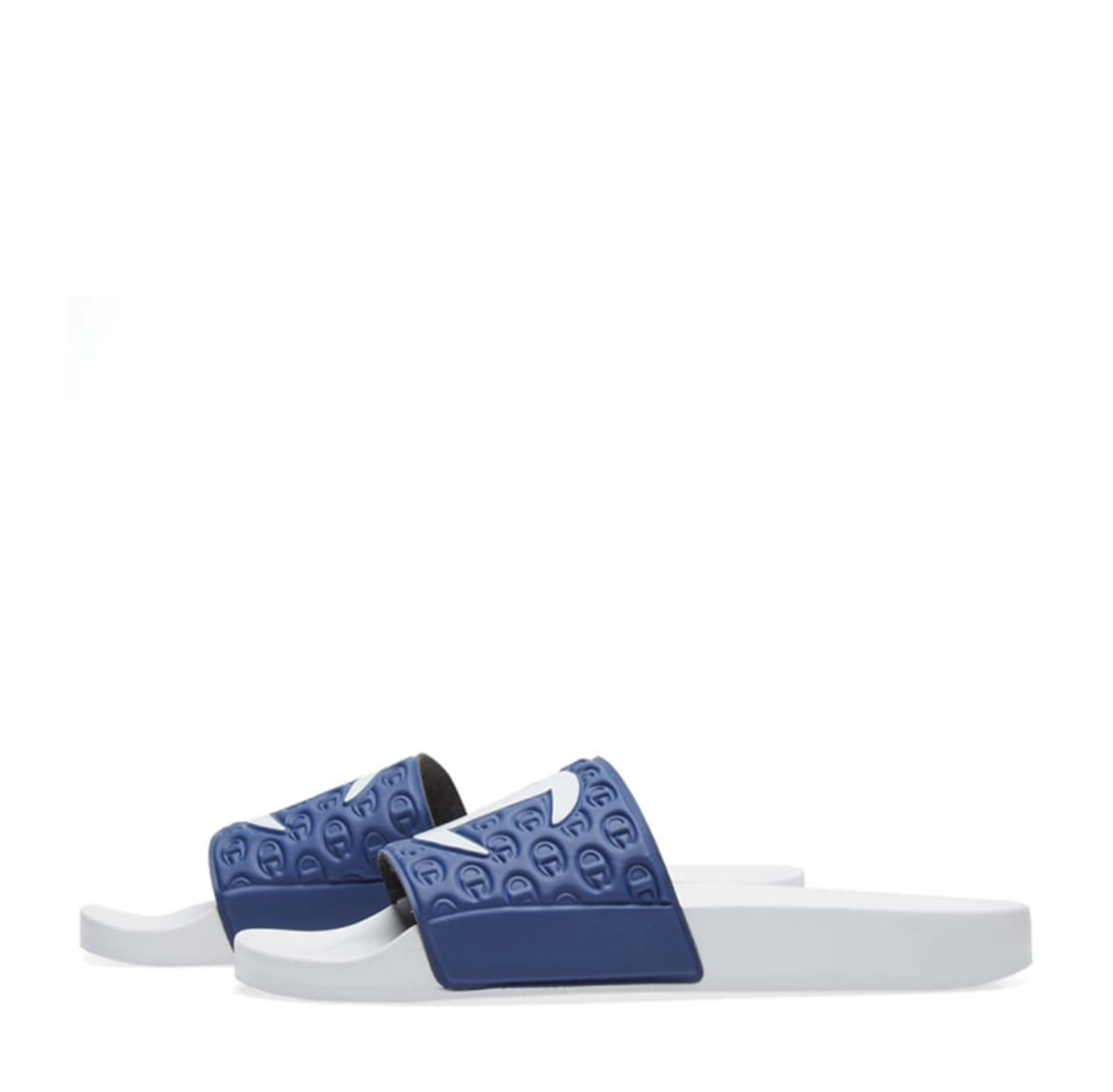 Champion Logo Slide White Navy S20690 S18 BS036
