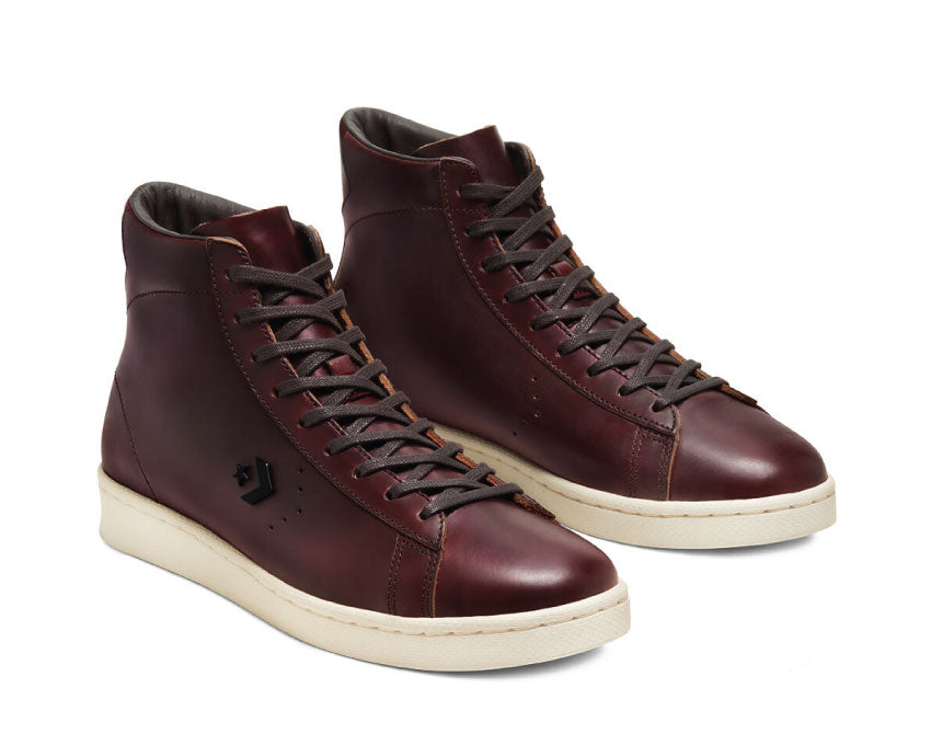Converse X Horween Pro Leather High Top Ganache Egret Black 168750C