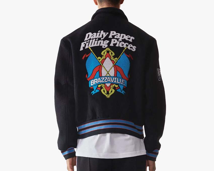 Daily Paper x Filling Pieces Varsity Jacket Black