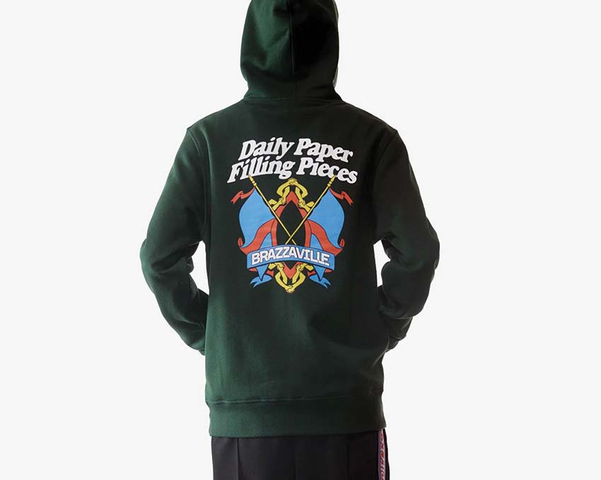 Daily Paper x Filling Pieces Flag Hoody Forest Biome Green