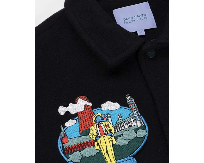 Daily Paper x Filling Pieces Varsity Jacket Black