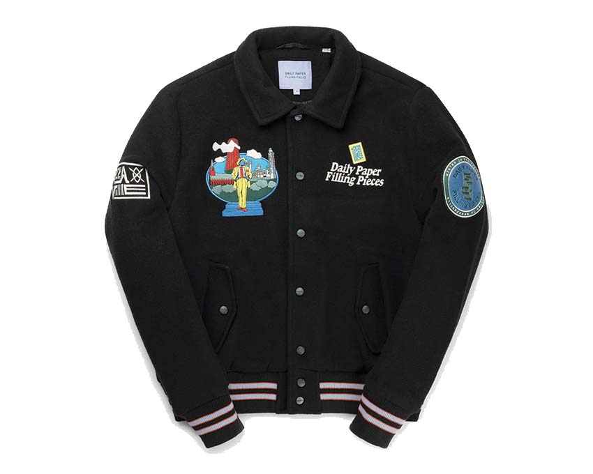 Daily Paper x Filling Pieces Varsity Jacket Black