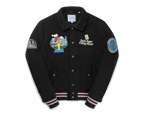 Daily Paper x Filling Pieces Varsity Jacket Black