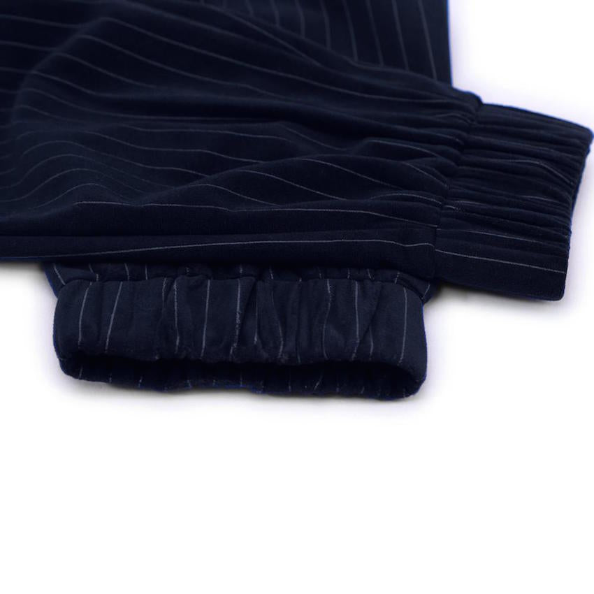 HAN KJØBENHAVN Track Pants Navy Pinstripe Velour