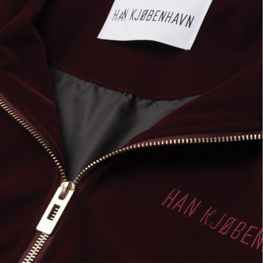HAN KJØBENHAVN Track Top Velour Burgundy