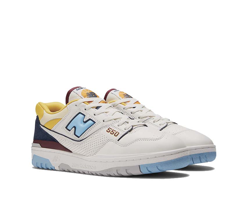 New Balance 550 White / Natural Indigo / Burgundy BB550NCF