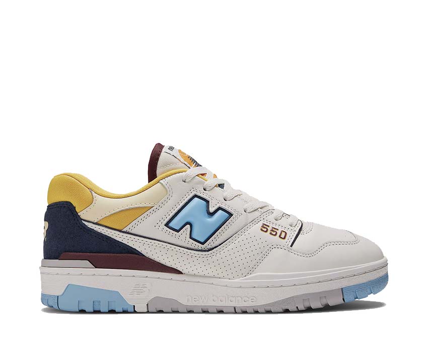 New Balance 550 White / Natural Indigo / Burgundy BB550NCF