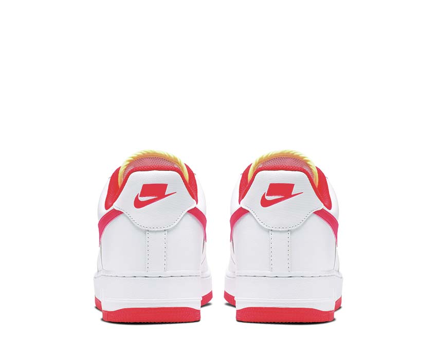 Nike Air Force 1 07' LV8 1 White Bright Crimson Barely Volt CI0060-102
