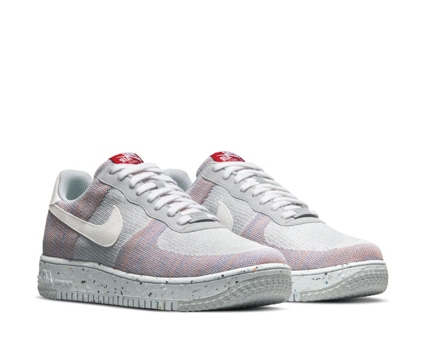 Nike Air Force 1 Crater Flyknit Wolf Grey / White - Pure Platinum - Gym Red DC4831-002