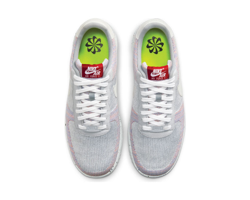 Nike Air Force 1 Crater Flyknit Wolf Grey / White - Pure Platinum - Gym Red DC4831-002
