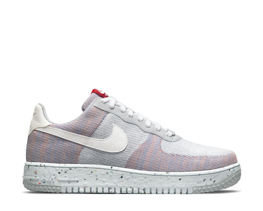 Nike Air Force 1 Crater Flyknit Wolf Grey / White - Pure Platinum - Gym Red DC4831-002