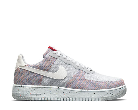 Nike Air Force 1 Crater Flyknit Wolf Grey / White - Pure Platinum - Gym Red DC4831-002