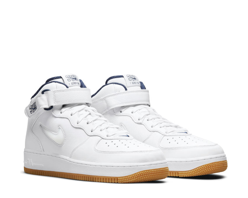 Nike Air Force 1 Mid QS White / White - Midnight Navy - Gum Yellow DH5622-100