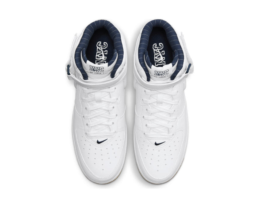 Nike Air Force 1 Mid QS White / White - Midnight Navy - Gum Yellow DH5622-100