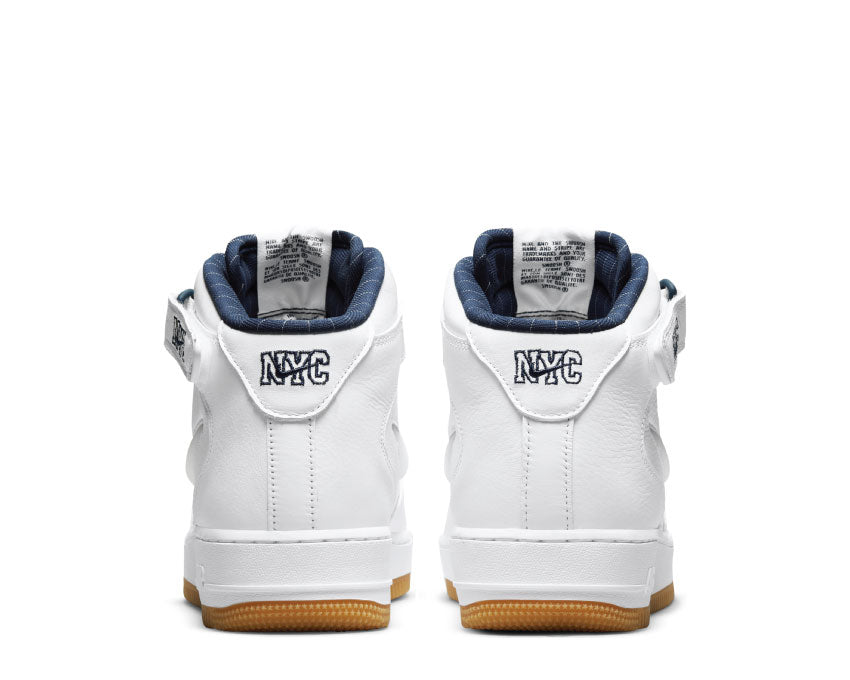 Nike Air Force 1 Mid QS White / White - Midnight Navy - Gum Yellow DH5622-100