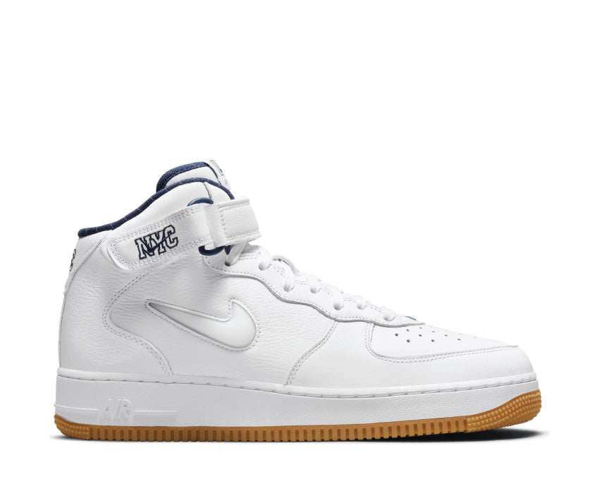 Nike Air Force 1 Mid QS White / White - Midnight Navy - Gum Yellow DH5622-100