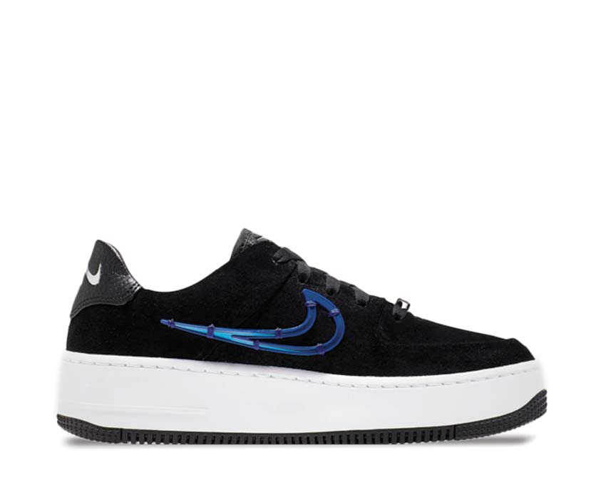 Nike Air Force 1 Sage Low LX Black / Deep Royal Blue - Metallic Silver CI3482-001
