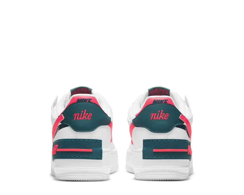 Nike Air Force 1 Shadow White / Dark Teal Green - Solar Red - White DB3902-100