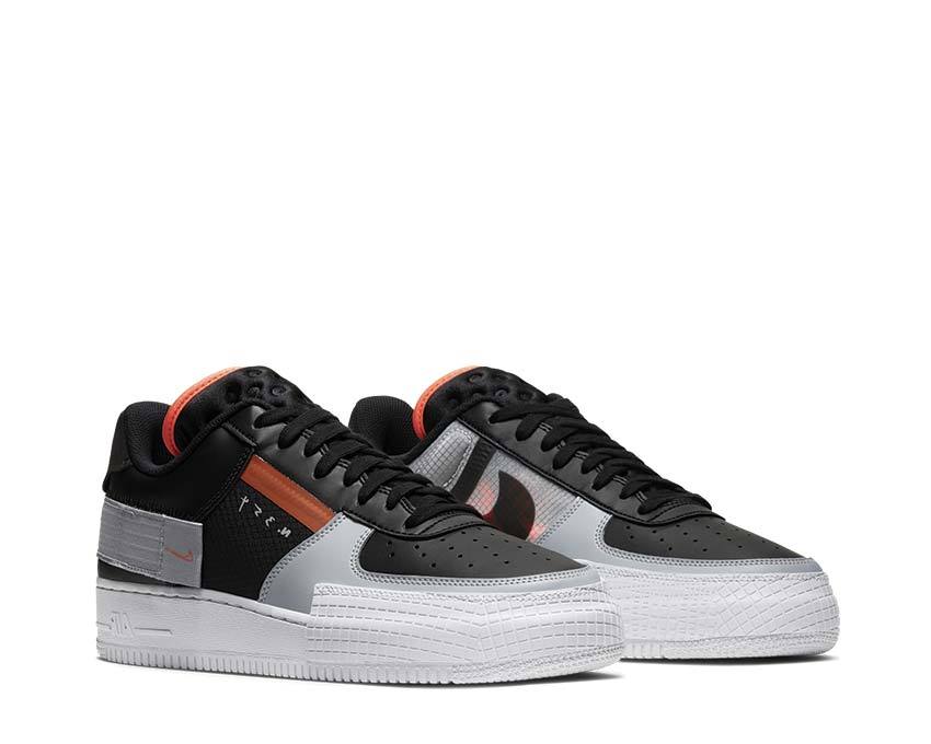 Nike Air Force 1 Type Black / Hyper Crimson - Wolf Grey - White CQ2344-001