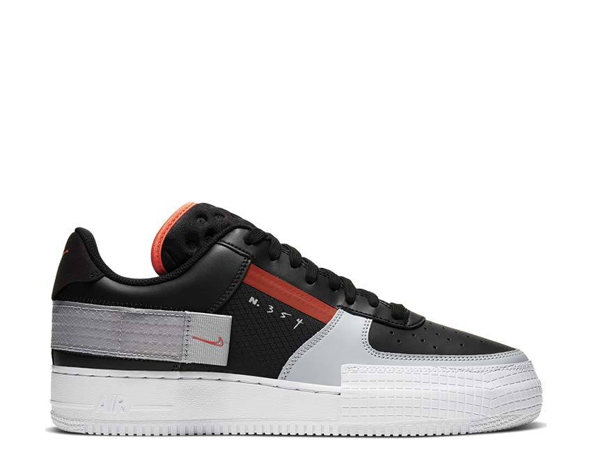 Nike Air Force 1 Type Black / Hyper Crimson - Wolf Grey - White CQ2344-001