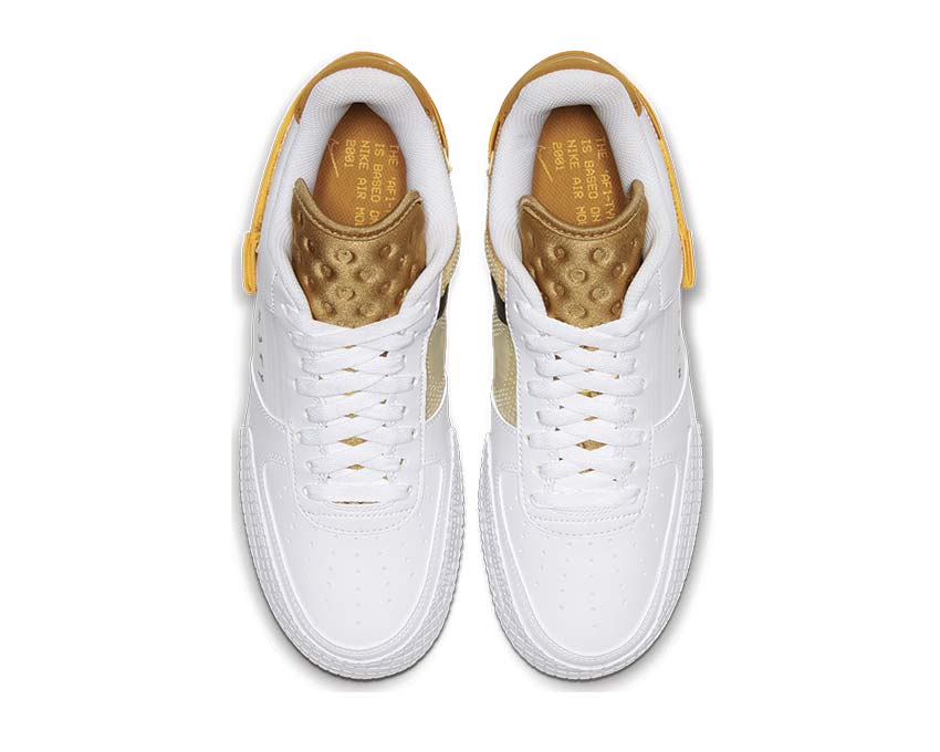 Nike Air Force 1 Type White / University Gold - Gold Suede AT7859-100