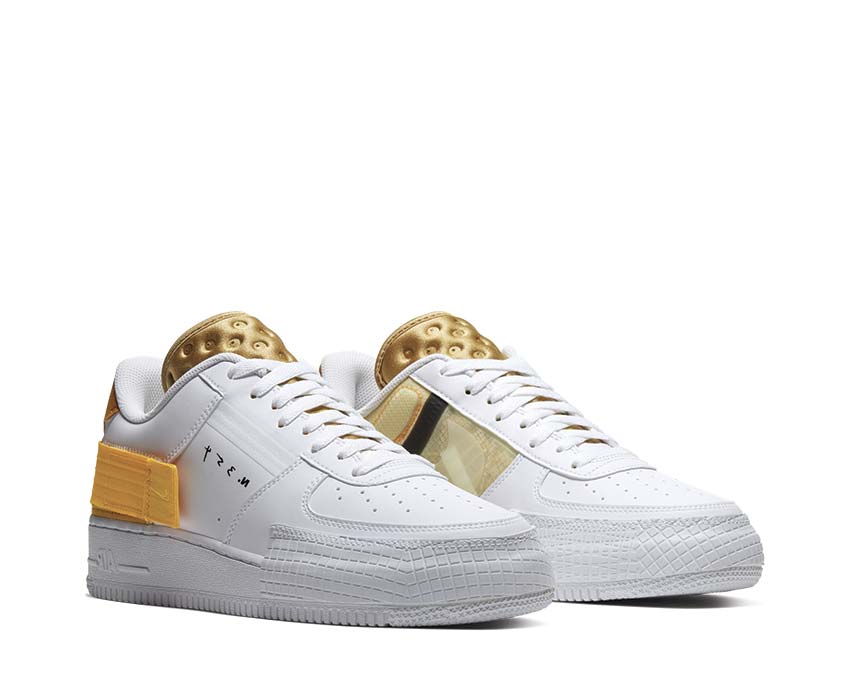 Nike Air Force 1 Type White / University Gold - Gold Suede AT7859-100