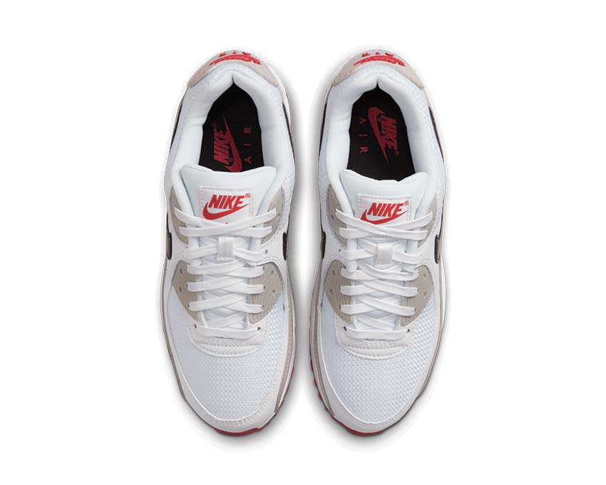 Nike Air Max 90 White / Black - LT Iron Ore - University Red DX0116-101
