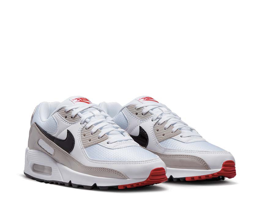 Nike Air Max 90 White / Black - LT Iron Ore - University Red DX0116-101